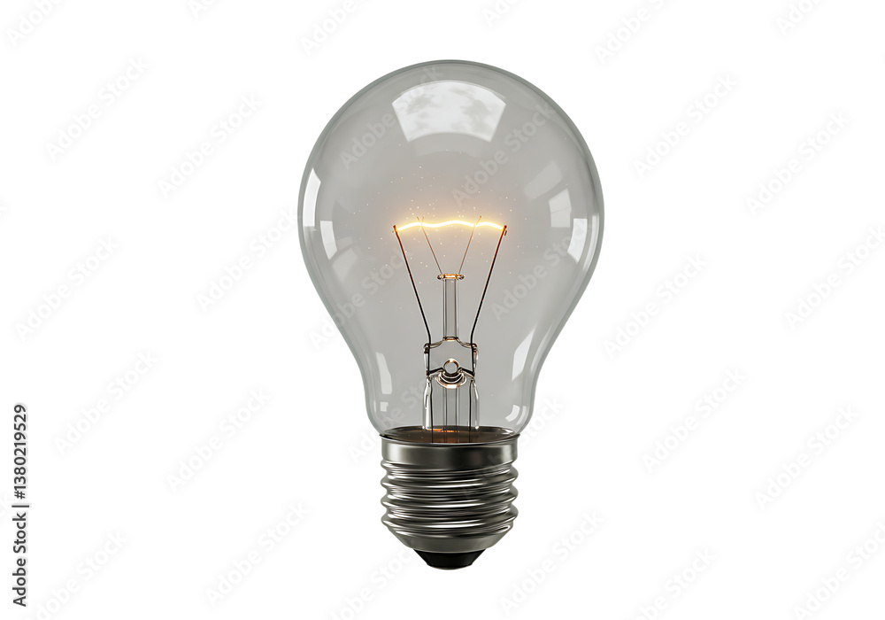 Illuminated Filament Light Bulb with Clear Glass on Soft Background Illuminated Filament Light Bulb with Clear Glass on Soft Background