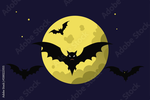 halloween background with bats