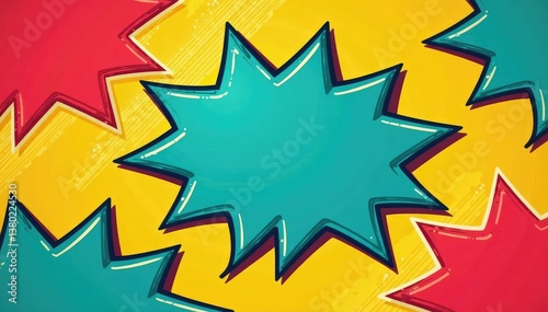 Seamless retro comic speech bubble pattern, vibrant colors, bright, design, print