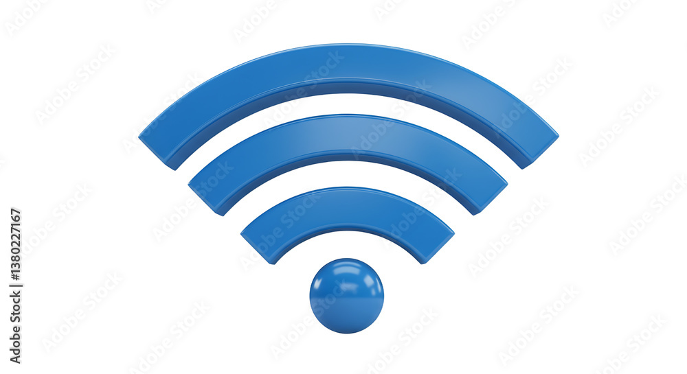 Blue wifi symbol for wireless internet network connection Blue wifi symbol for wireless internet network connection