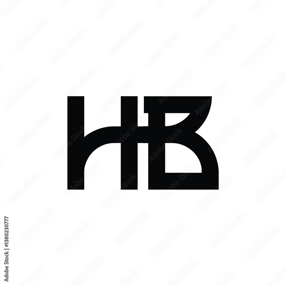Obraz premium HB monogram logo design letter text name symbol monochrome logotype alphabet character simple logo