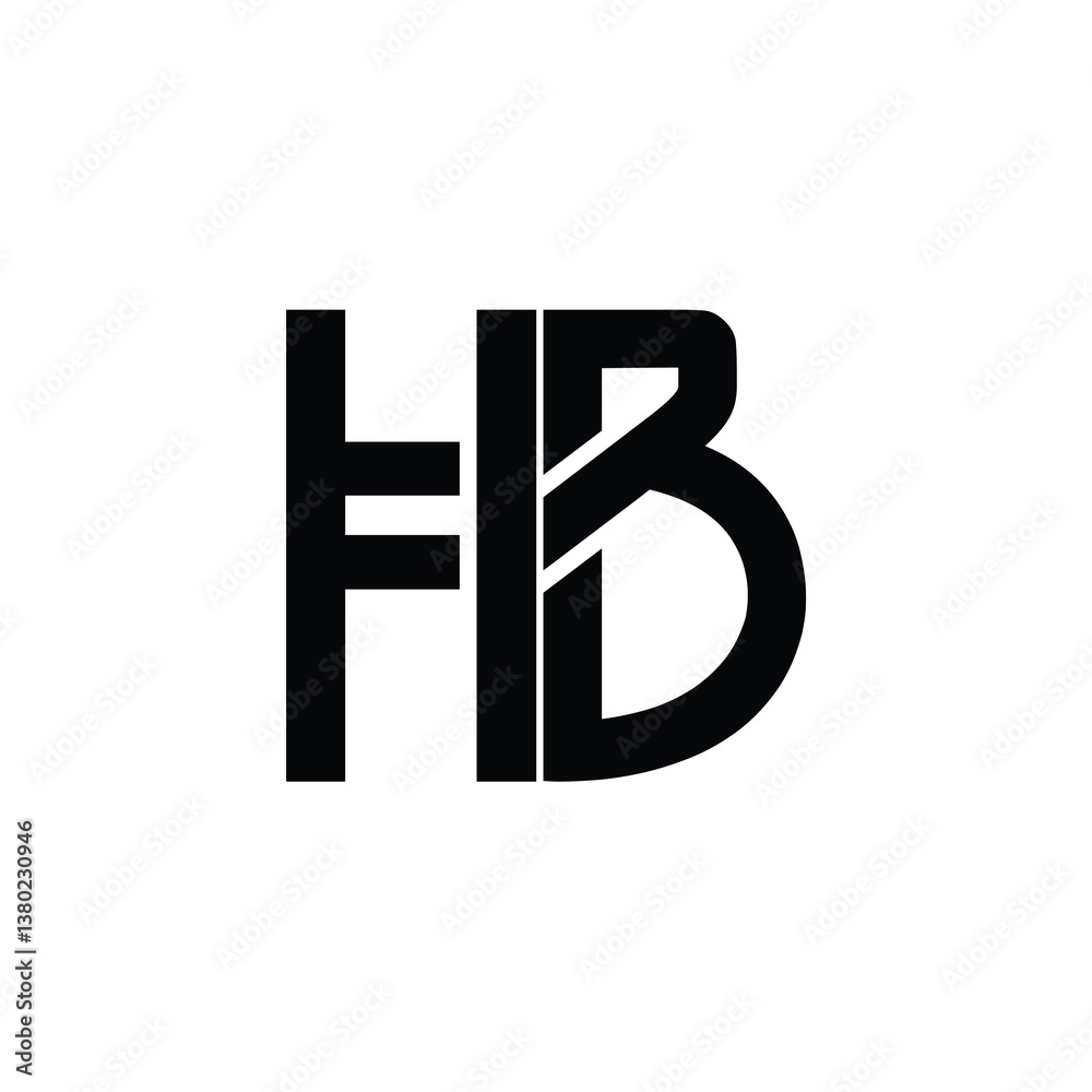 HB monogram logo design letter text name symbol monochrome logotype alphabet character simple logo HB monogram logo design letter text name symbol monochrome logotype alphabet character simple logo