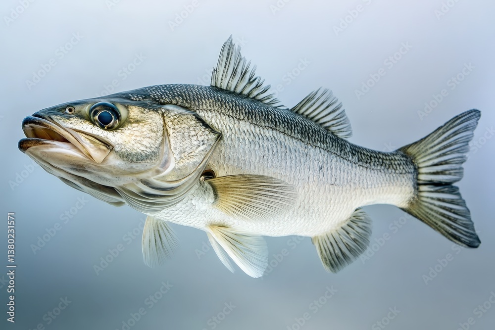 Fototapeta premium A Realistic Underwater View of a Fish Swimming Silently