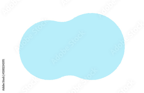 手描きのシンプルでおしゃれな 水色の抽象的な形 - 背景やフレームなどの装飾素材 Blob