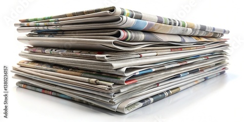 Realistic Stack of Newspapers and Magazines Mockup - Free Download
