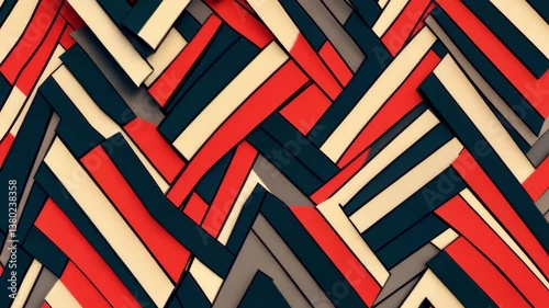 A seamless pattern of parallelograms with continuous flowing line details.