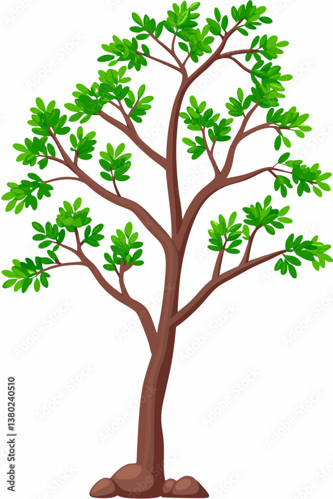 Flat design family tree silhouette Flat design family tree silhouette