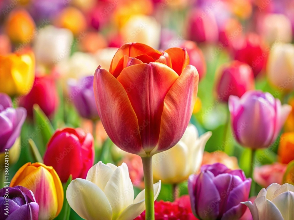 Fototapeta premium Tulips: Meaning, Care, and Beautiful Ways to Use Them in Bouquets