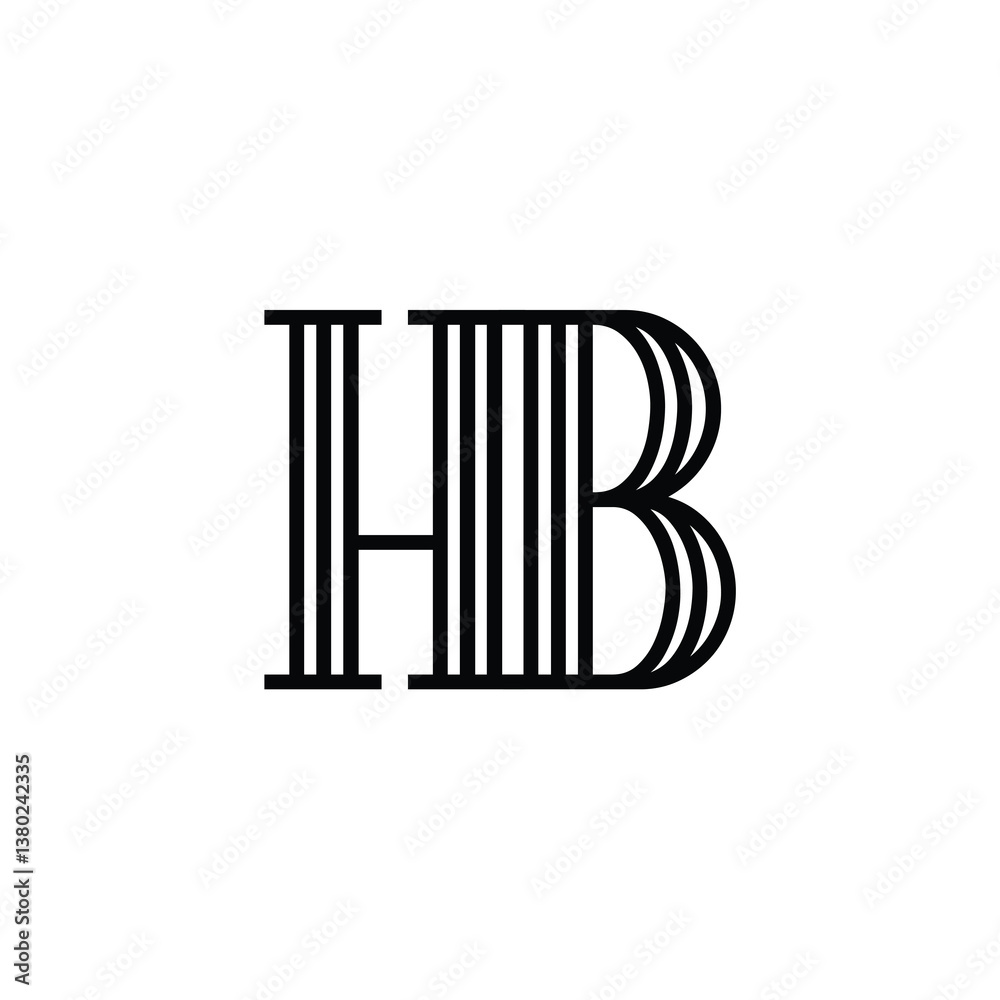 HB monogram logo design letter text name symbol monochrome logotype alphabet character simple logo HB monogram logo design letter text name symbol monochrome logotype alphabet character simple logo