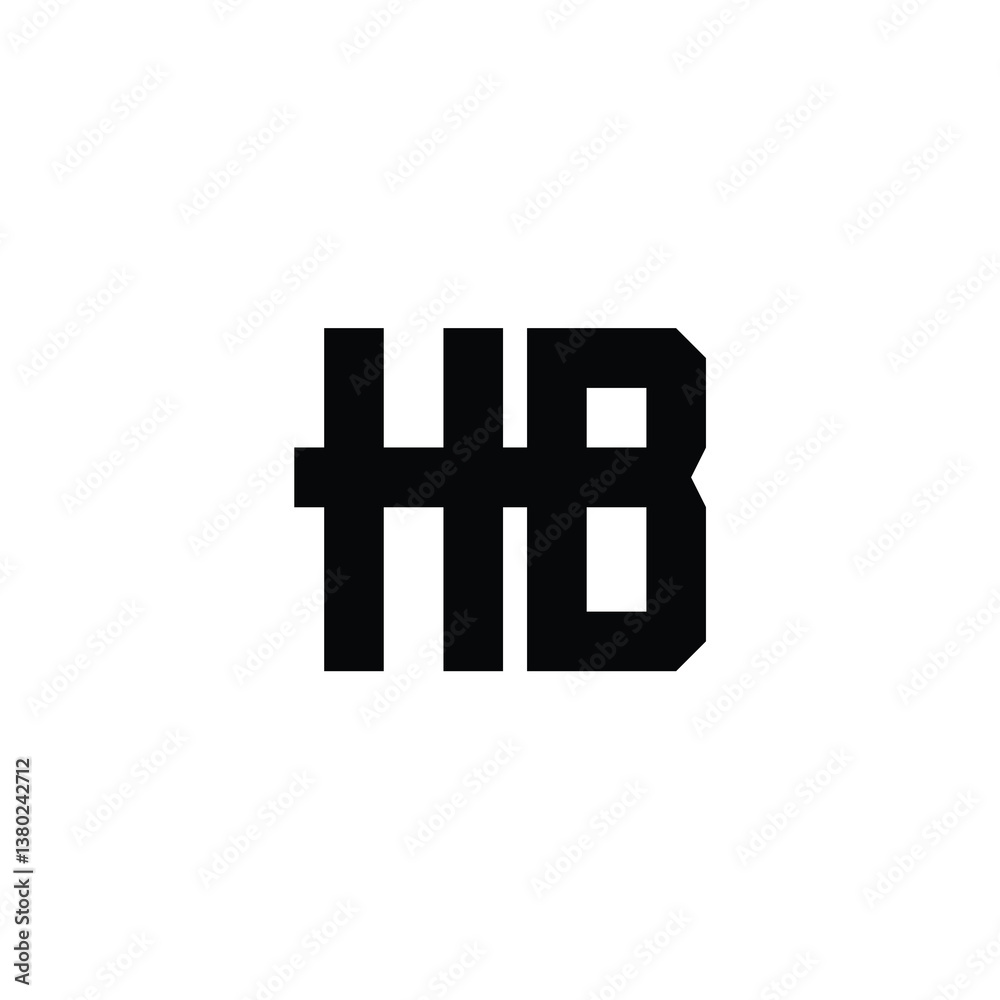 Obraz premium HB monogram logo design letter text name symbol monochrome logotype alphabet character simple logo