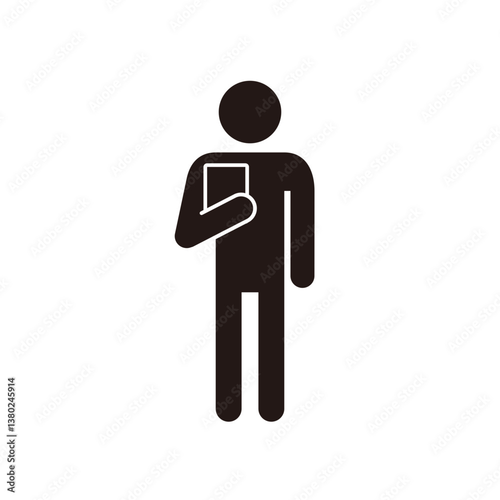 書類を持つ人のピクトグラムアイコン