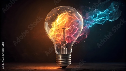 Creative light bulb idea innovation energy concept inspiration design thinking solution problem solving