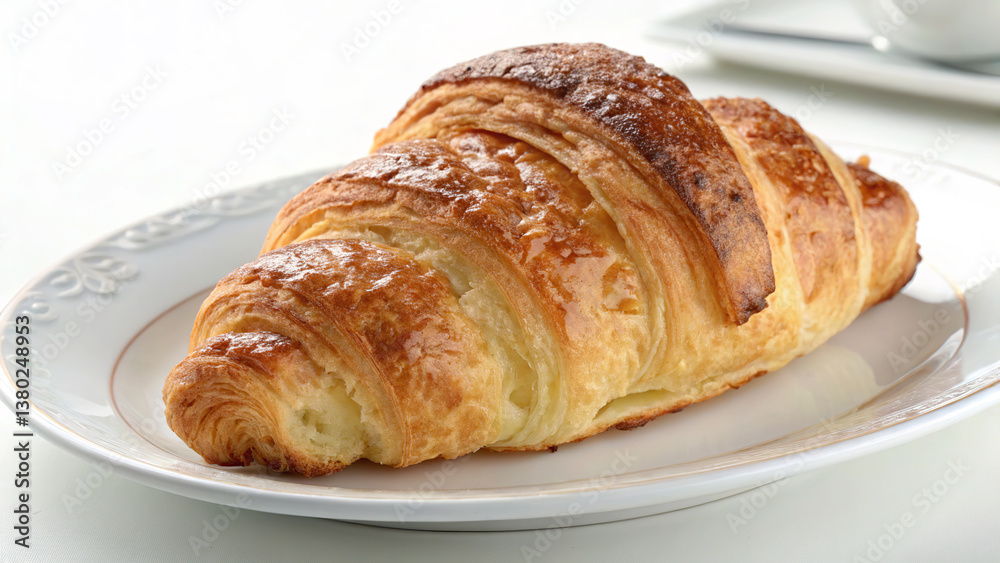 Elegant French Breakfast – Crispy Croissant & Aromatic Coffee Elegant French Breakfast – Crispy Croissant & Aromatic Coffee