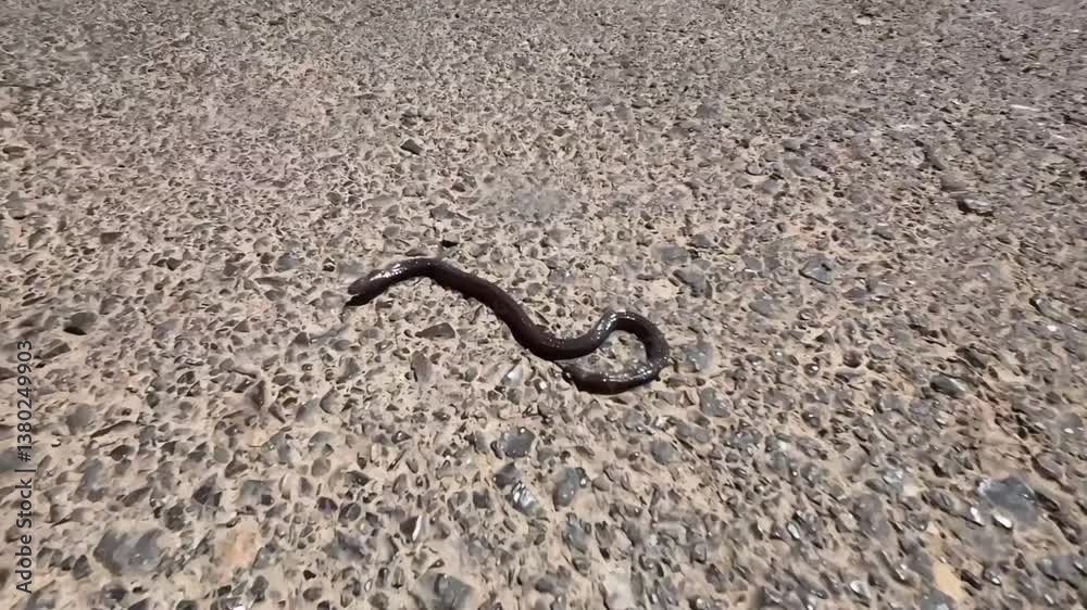 Little snake slithering on rocky ground Little snake slithering on rocky ground