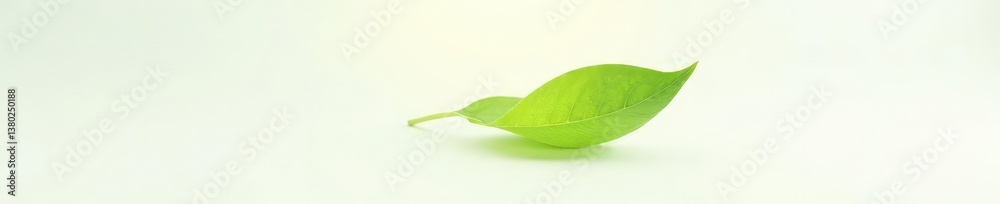 Obraz premium Single leaf isolated on white background with subtle light rays, plant, leaf