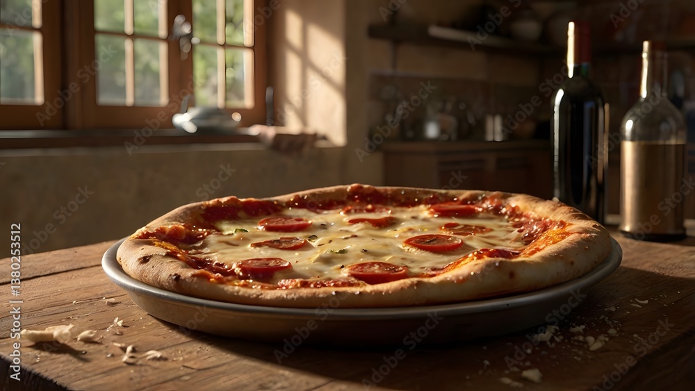 Delicious Homemade Pizza with Tomatoes and Cheese
