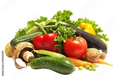 Obraz na płótnie Fresh vegetables isolated on white background w salonie