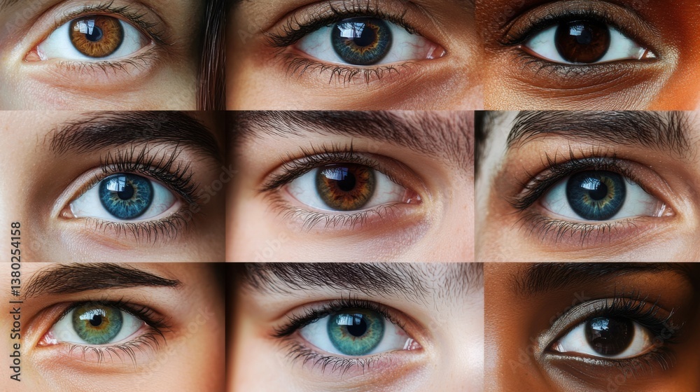 Naklejka premium Diverse Eye Colors and Textures Close-Up Collage
