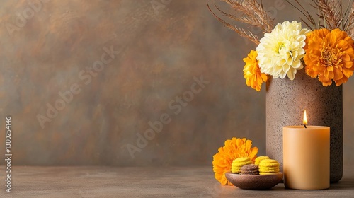 Celebrating Diwali with Vibrant Flowers, Candles, and Festive Decor for a Joyous Festival of Lights that Brings Families Together and Reflects Tradition