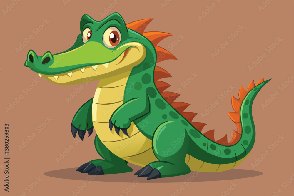 Crocodile Animal isolated flat vector illustration . Crocodile Animal isolated flat vector illustration .