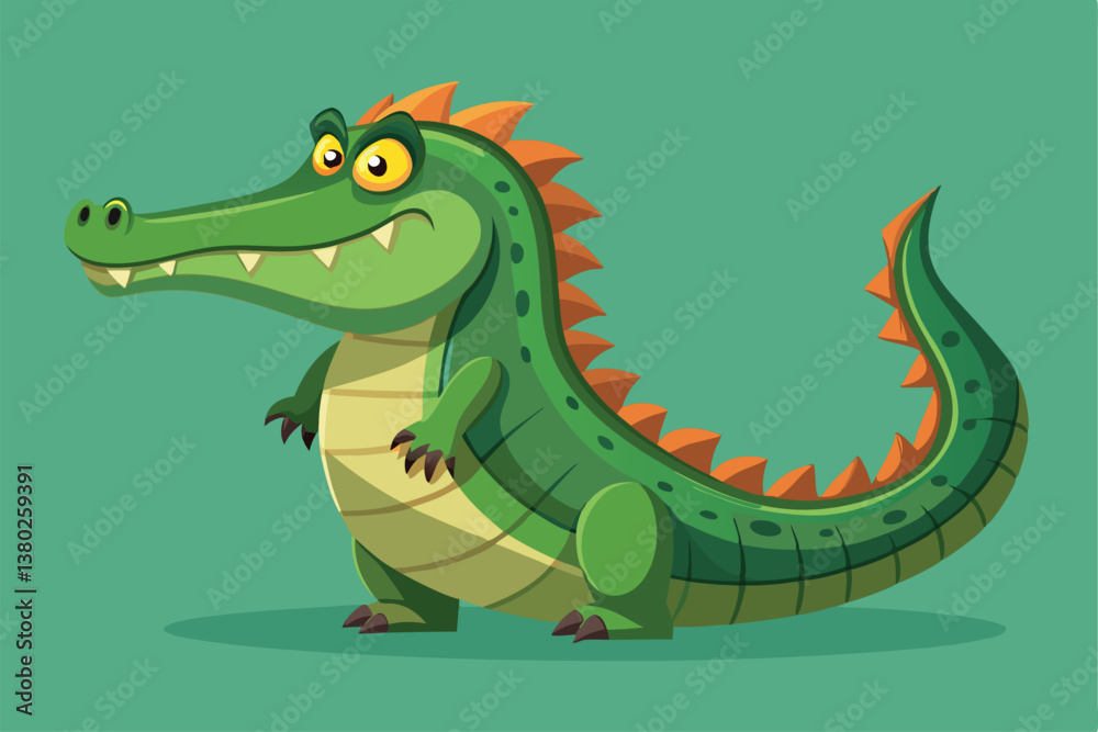 Fototapeta premium Crocodile Animal isolated flat vector illustration .