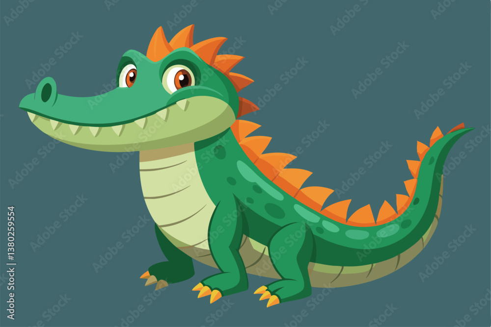 Obraz premium Crocodile Animal isolated flat vector illustration .