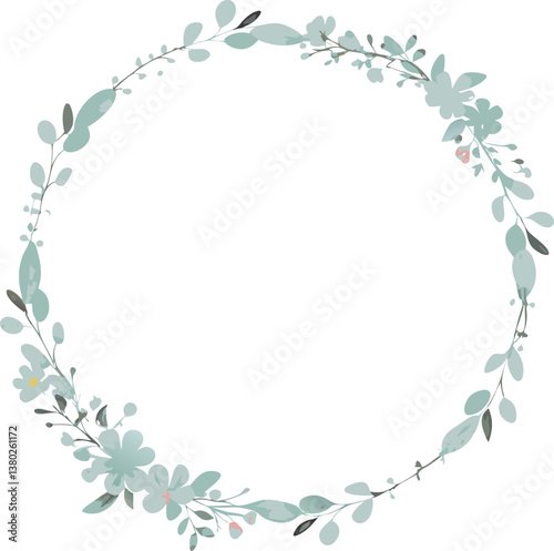 Wallpaper Mural Elegant Pastel Floral Wreath Frame Design Template Torontodigital.ca