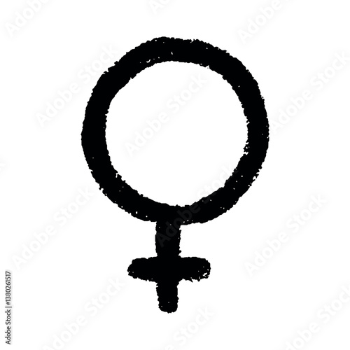Hand drawn female gender identity icon Symbol used to represent sex and gender