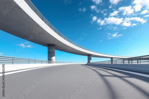 Urban elevated highways interconnected bridges modern infrastructure daytime textures realistic photo focus cover all object. Cityscape road network.