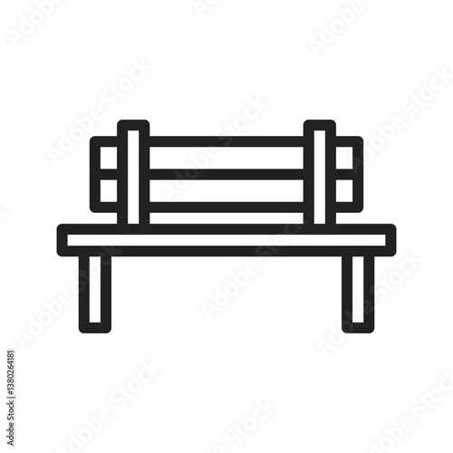 Wooden Bench icon vector image. Suitable for mobile apps, web apps and print media.
