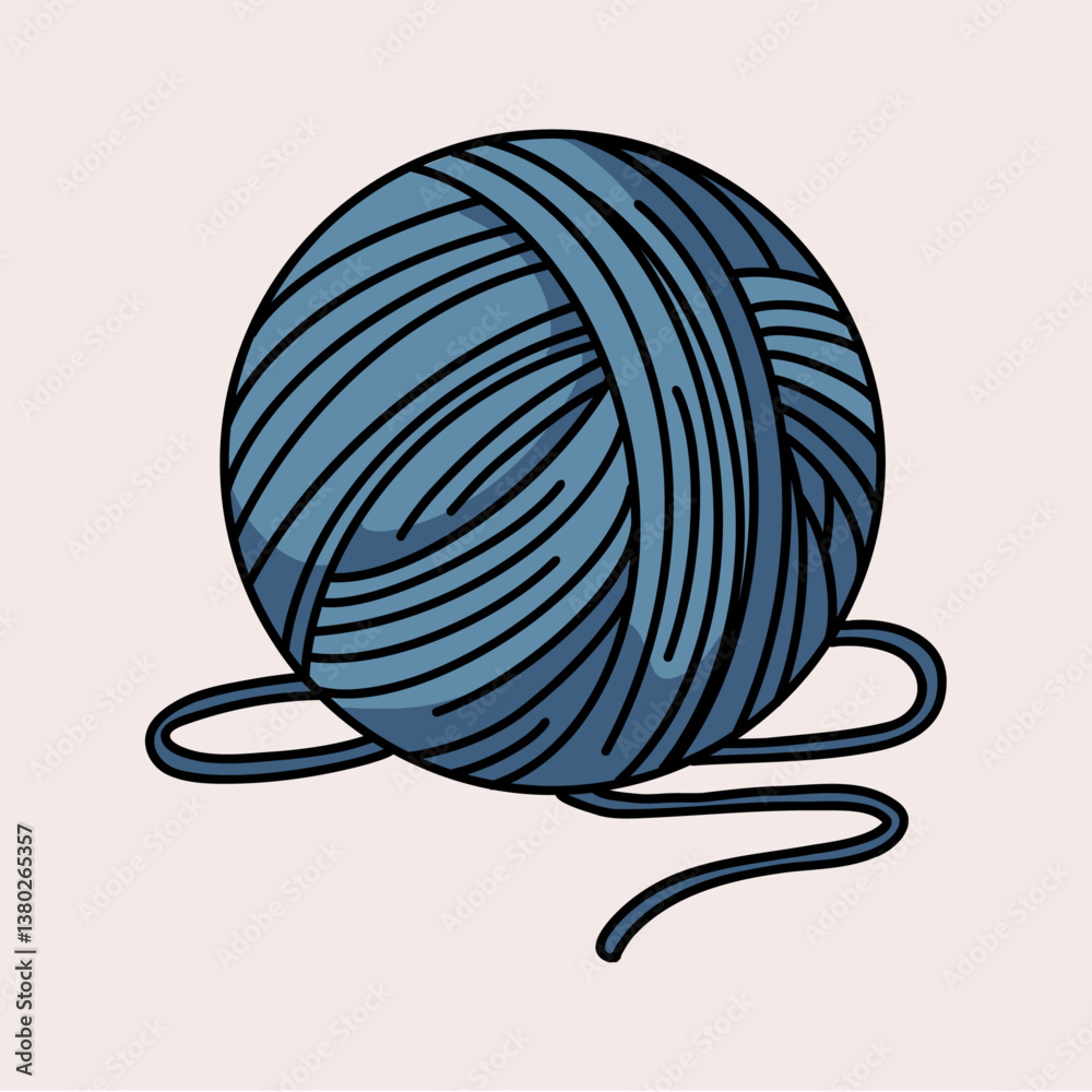 Pastel Ball of Yarn Illustration