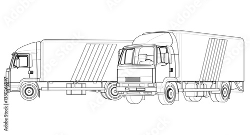 truck sketch graphic symbol 3d illustration 