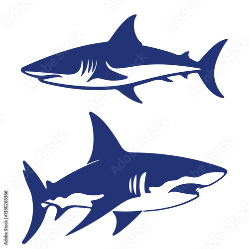 blue shark vector illustration