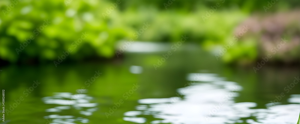 Serene Reflections: A tranquil summer's day by a gently flowing stream, with lush green foliage softly blurred in the background. Serene Reflections: A tranquil summer's day by a gently flowing stream, with lush green foliage softly blurred in the background.