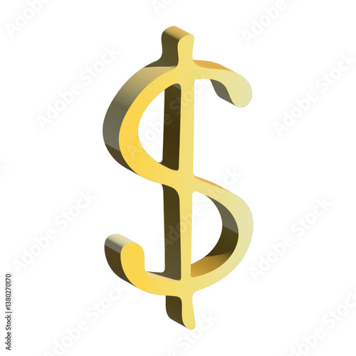 3d dollar currency symbol. Single element for design
