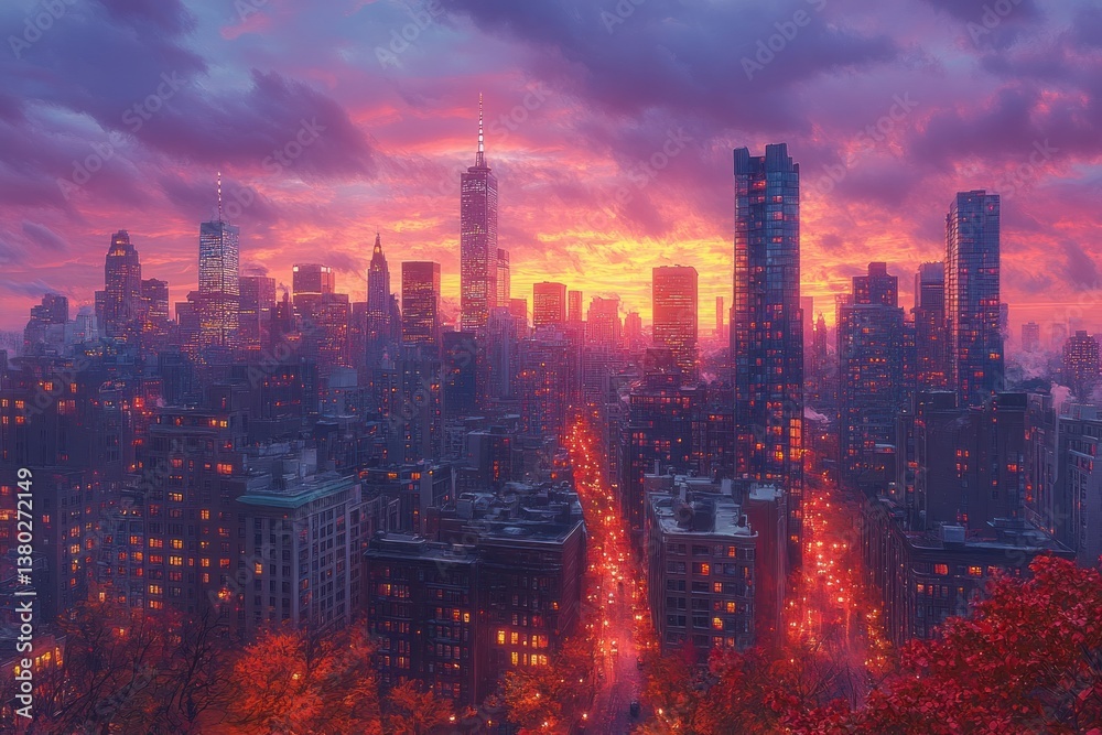 Obraz premium Boston Massachusetts Downtown Skyline Aerial View at Sunset