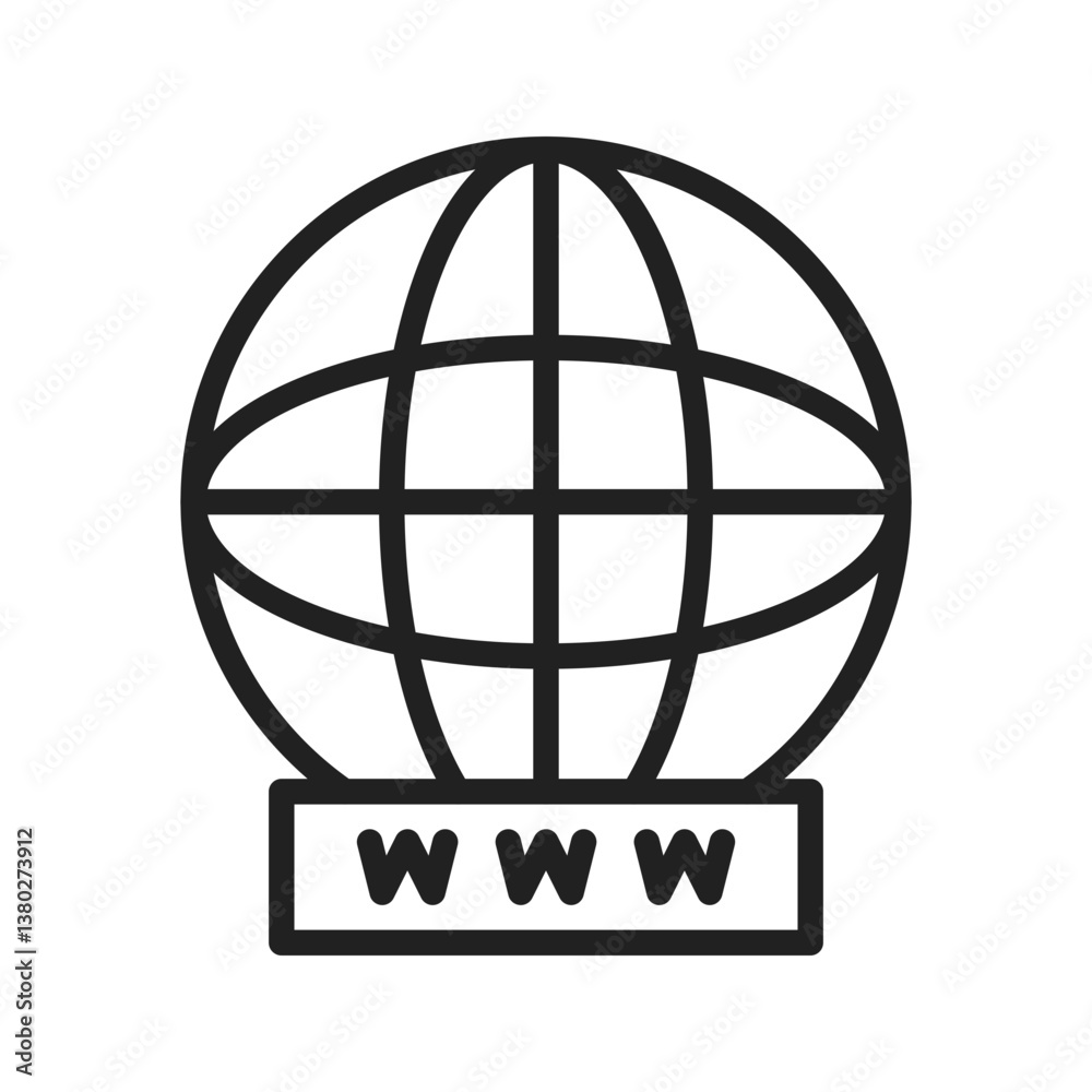 Obraz premium World Wide Web icon vector image. Suitable for mobile apps, web apps and print media.
