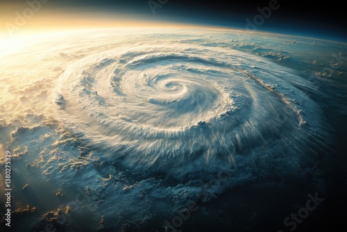 Cyclone Swirling in the Atmosphere, climate phenomenon forming over water, meteorological impact on the environment