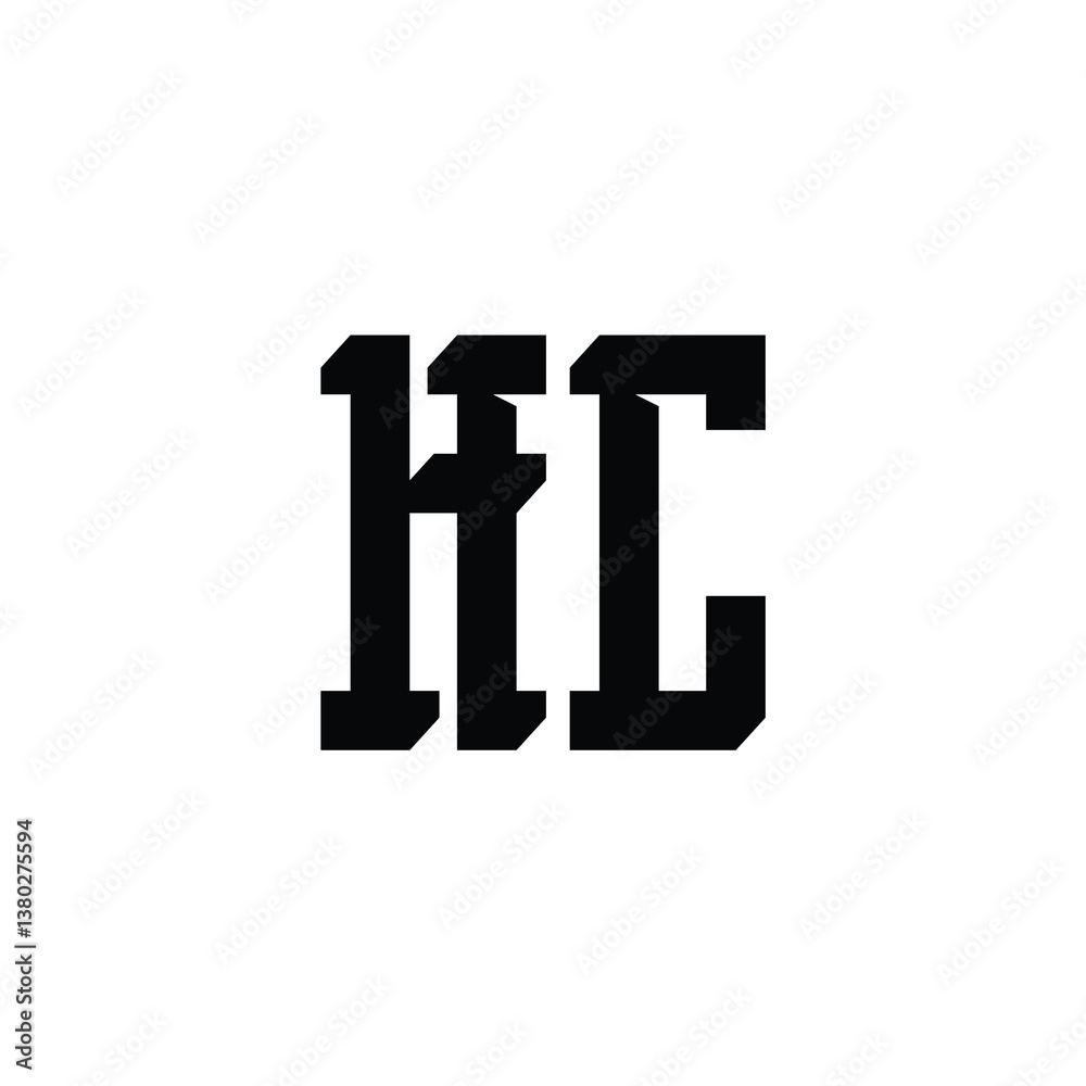 Obraz premium HC monogram logo design letter text name symbol monochrome logotype alphabet character simple logo