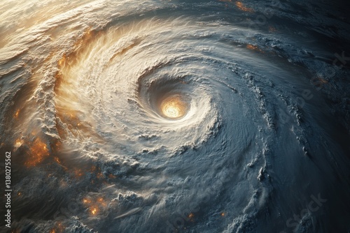 Obraz na płótnie Cyclone Swirling in the Atmosphere, force of nature creating destruction, rotating storm showcasing power w salonie