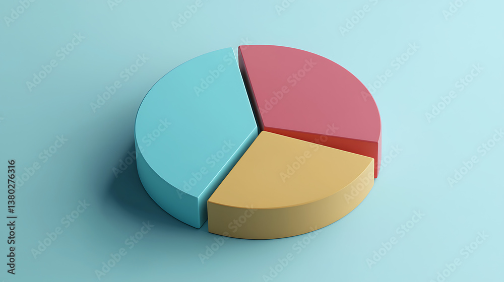 Obraz premium A colorful pie chart is shown on a blue background