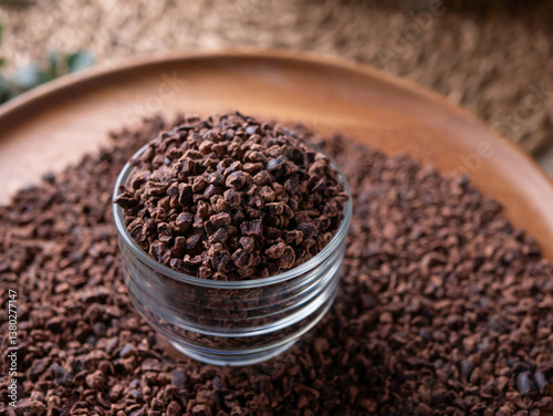 Wallpaper Mural close up Organic Cacao nibs or Cacao chips. Torontodigital.ca