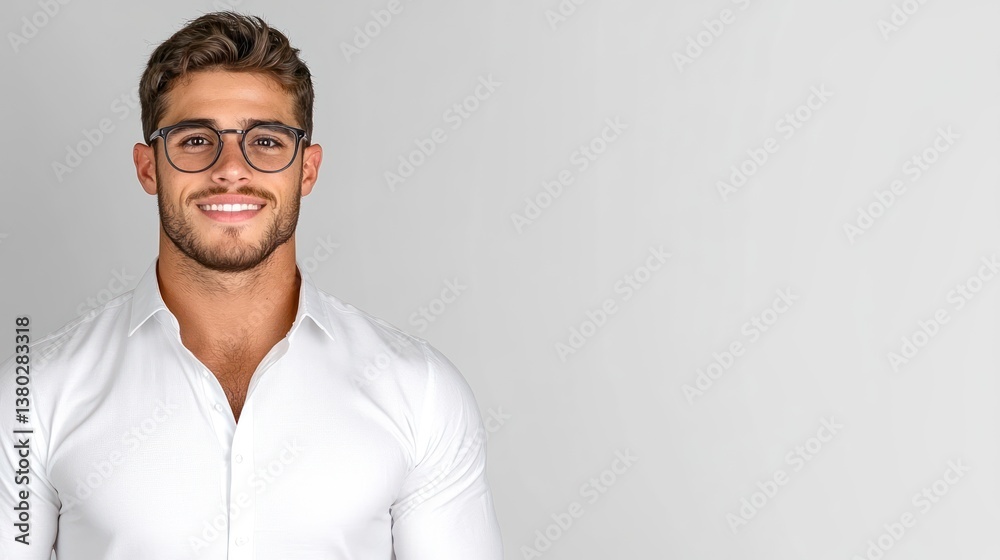 Portrait of a Handsome Man with Glasses Portrait of a Handsome Man with Glasses