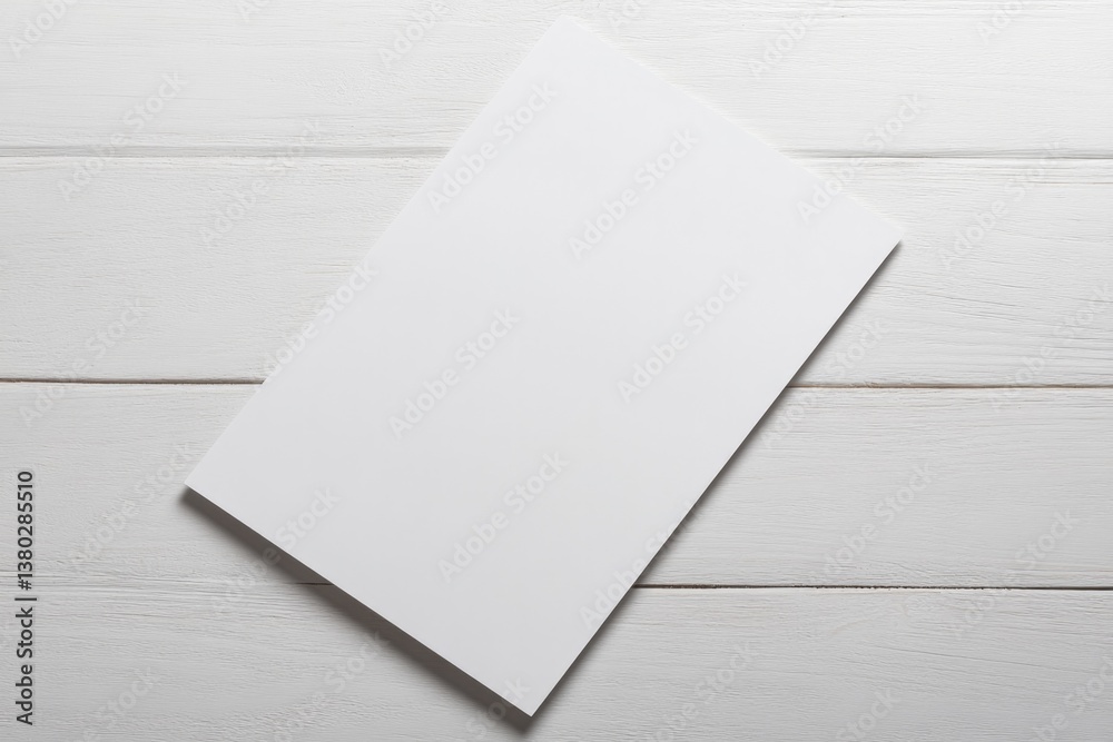 Blank canvas on wooden surface invites creativity and artistic e Blank canvas on wooden surface invites creativity and artistic e
