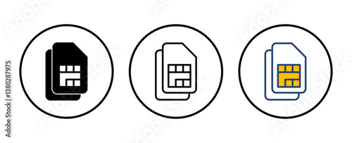 Sim card icon vector. dual sim card icon vector