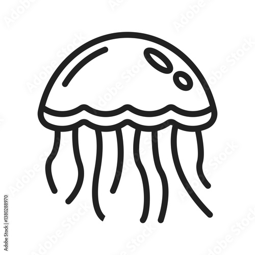 Jelly Fish icon vector image. Suitable for mobile apps, web apps and print media.