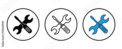 Repair tools icon vector. tool icon vector. setting icon vector. Wrench and screwdriver. support, Service