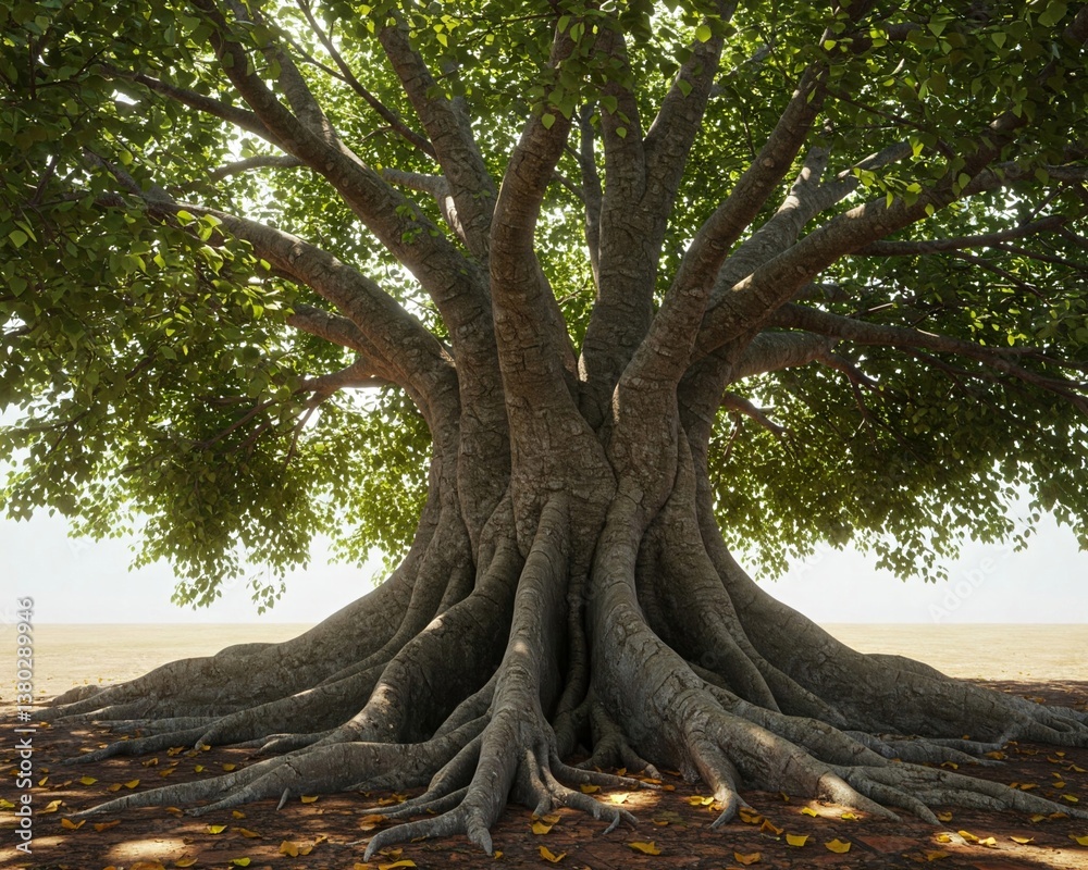 Obraz premium Nature green of large Bodhi tree on natural light