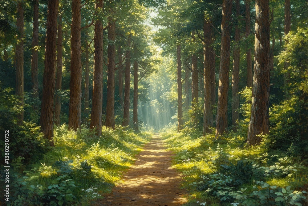 Obraz premium Cedar Tree Pathway in Togakushi Shrine Nagano Japan Serenity