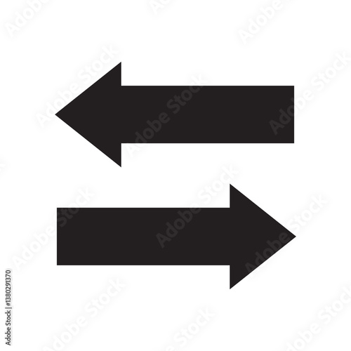 Arrows data transfer icon, exchange arrow icon. Left right arrows. Swap icon with two arrows vector design and illustration. Arrow left and right icon. 